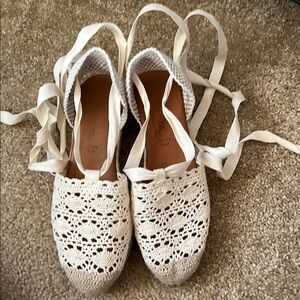 Elegant White Crochet Espadrilles